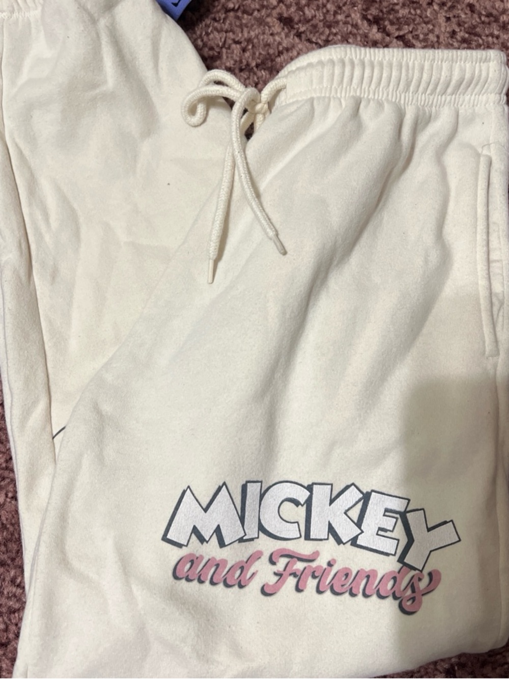 Disney Cream 'Mickey and Friends' Jogger Sweatpants
